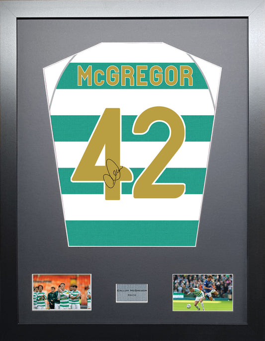 Callum McGregor Standard framed football shirt display with machine-applied signature