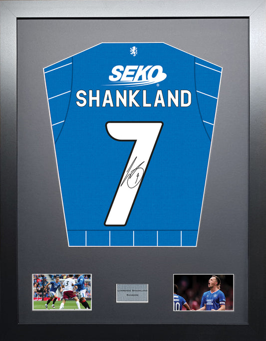 Lawrence Shankland Standard framed football shirt display with machine-applied signature