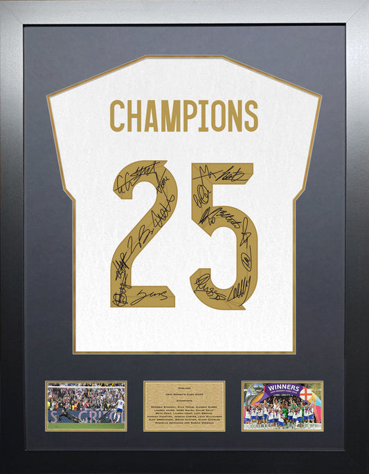 England Womens Euro 25 Team signed Shirt Display Deluxe Edition