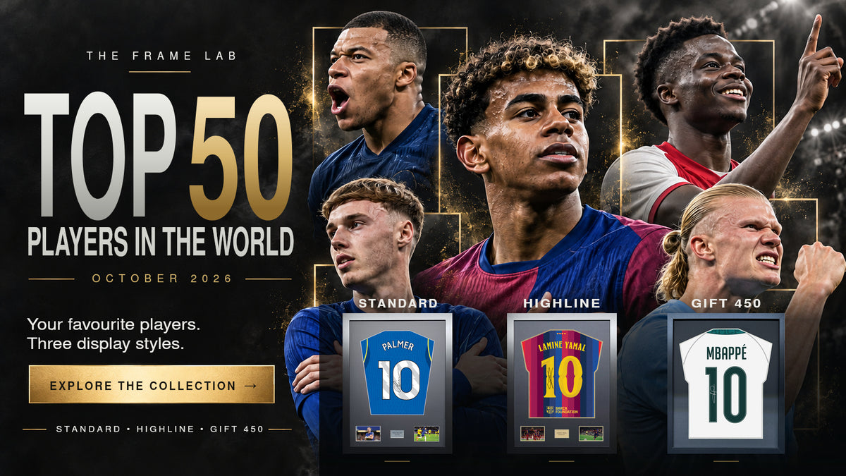 Top 50 Players in the World — October 2026. Latest 2026/27 football displays in Standard, Highline and Gift for £50 styles.