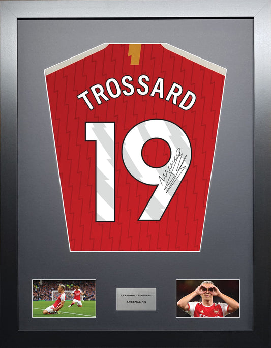 Leandro Trossard Arsenal signed shirt display 2024 season
