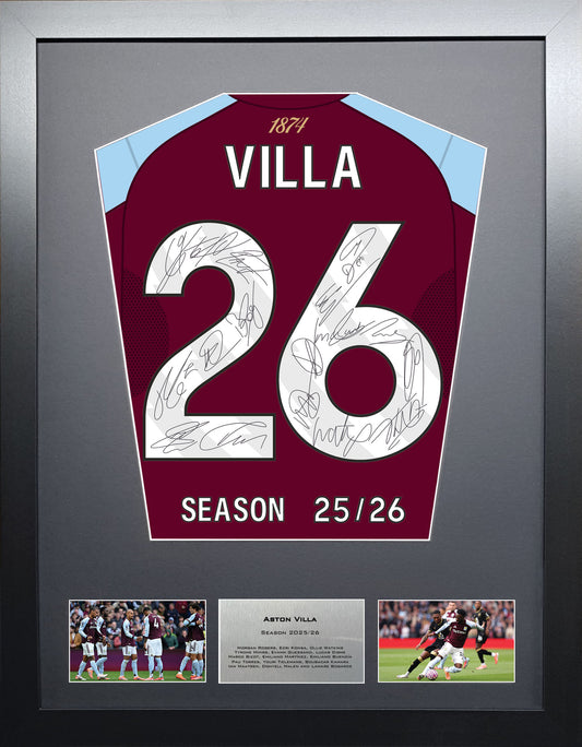 Aston Villa 2026 Season Team signed Shirt Frame