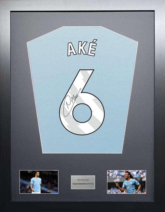 Nathan Ake Manchester City signed shirt display 2024 season