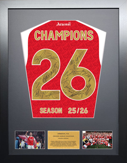 Arsenal 2026 Champions Team signed Shirt Frame