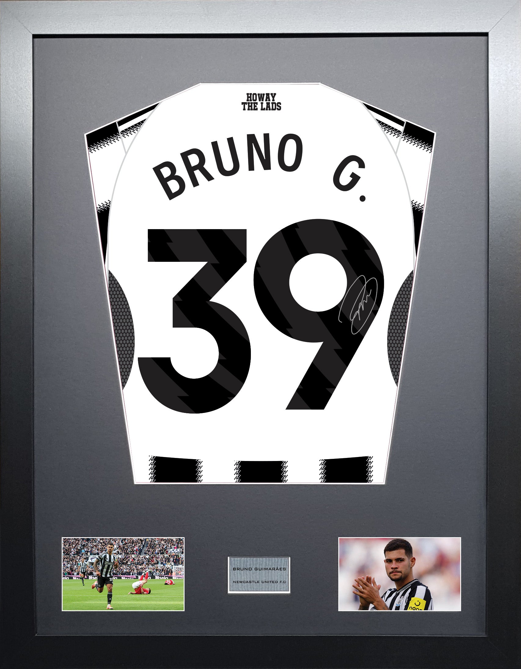 Bruno G Newcastle United signed shirt display 25/26 season