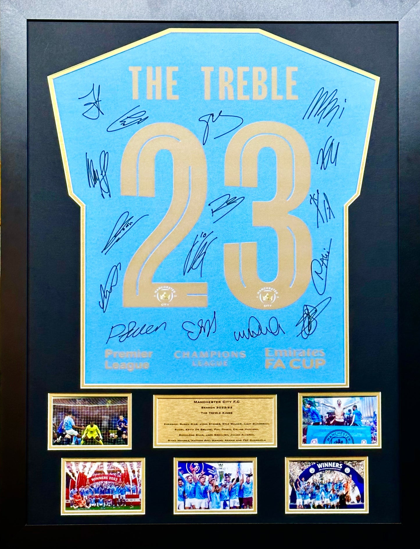 Man City Treble Winners Display