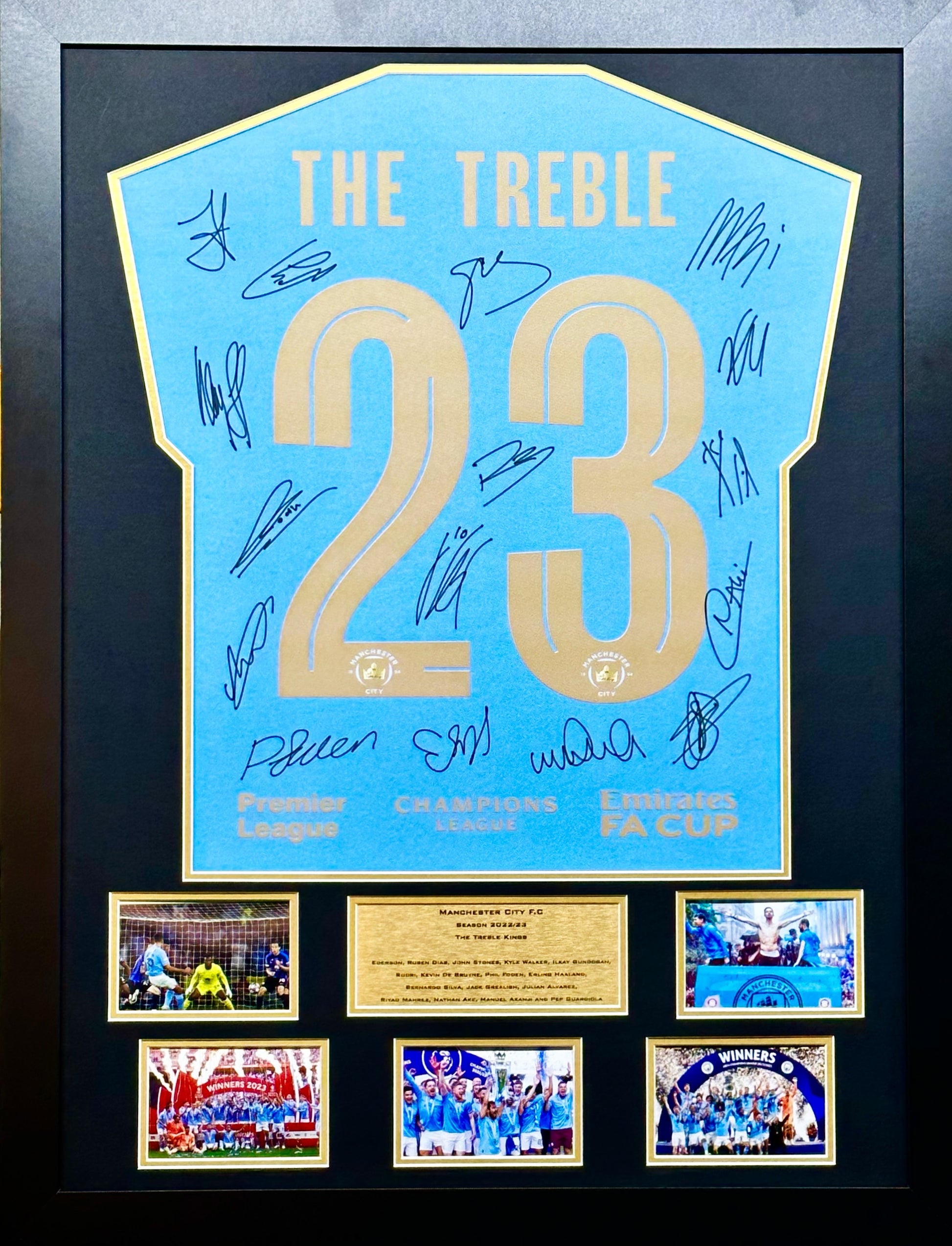 Man City Treble Winners Display