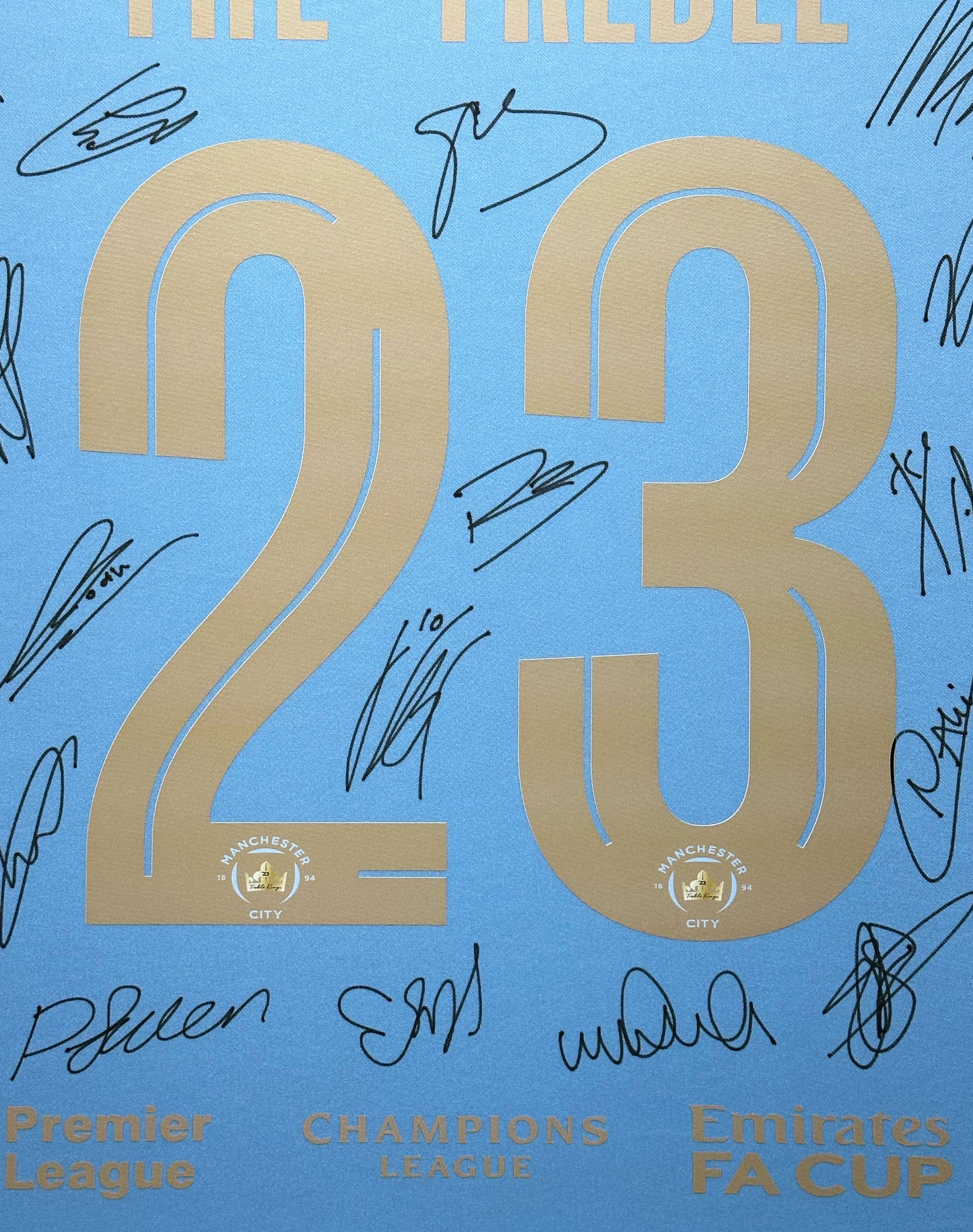 Man City Treble Winners Display