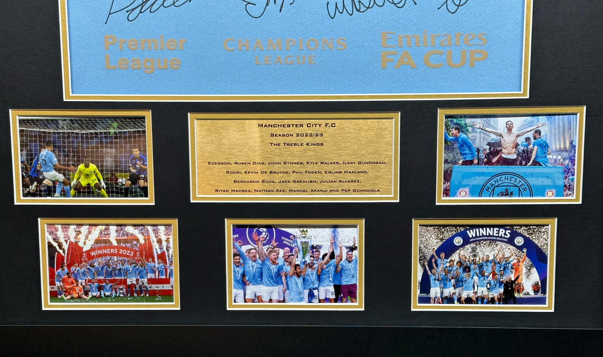 Man City Treble Winners Display