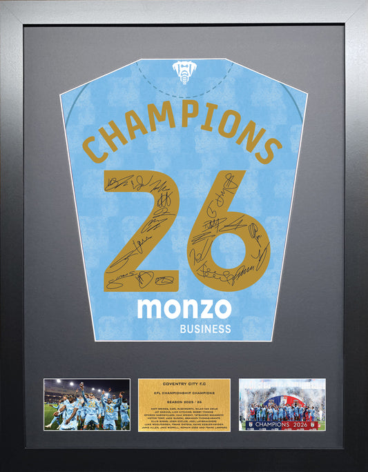 Coventry City 2026 EFL Champions Team Signed Display