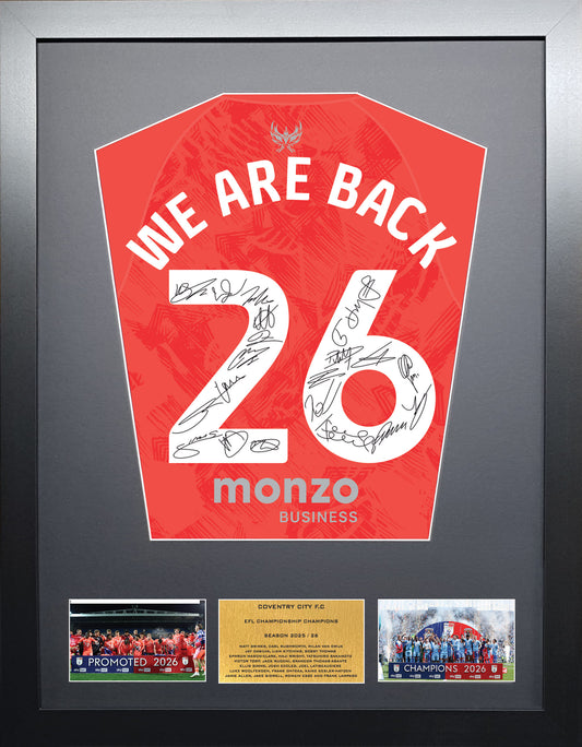 Coventry City 2026 Promotion Season Team Signed Display