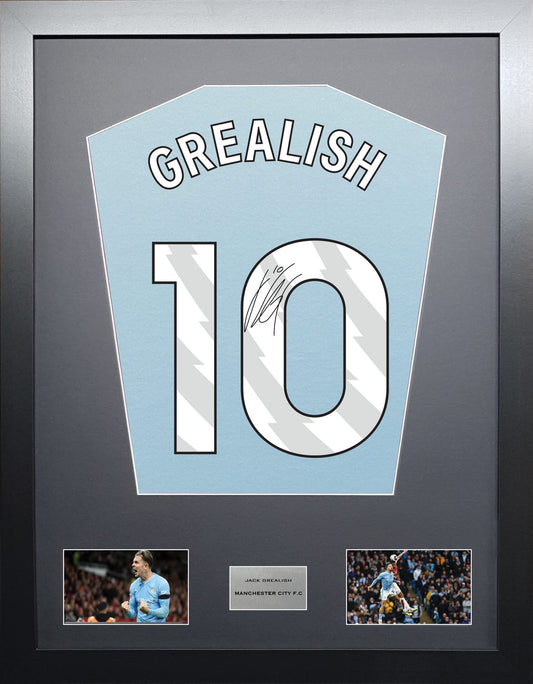 Jack Grealish Manchester City signed shirt display 2024 season