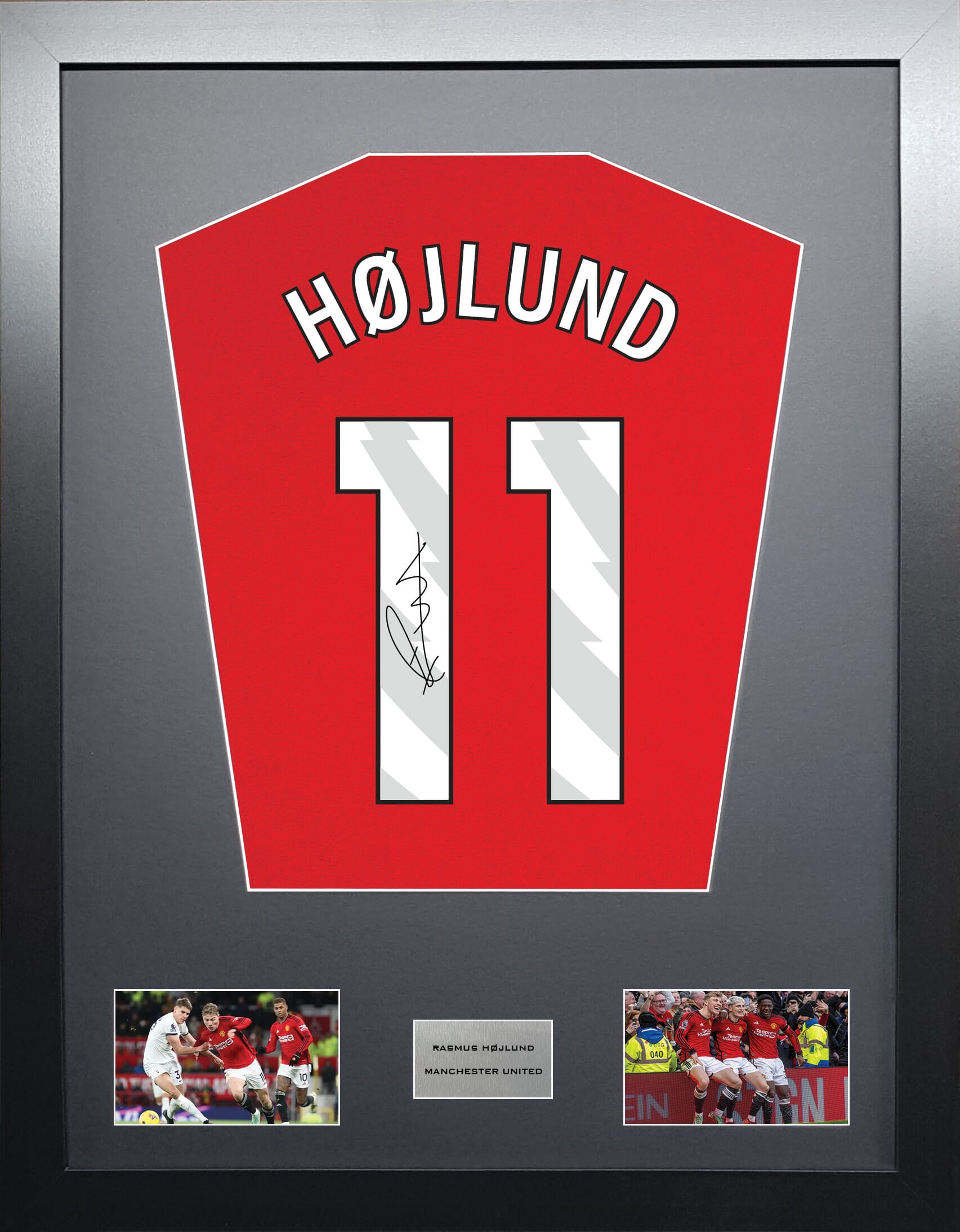 Rasmus Hojlund Manchester United signed shirt display 2024 season