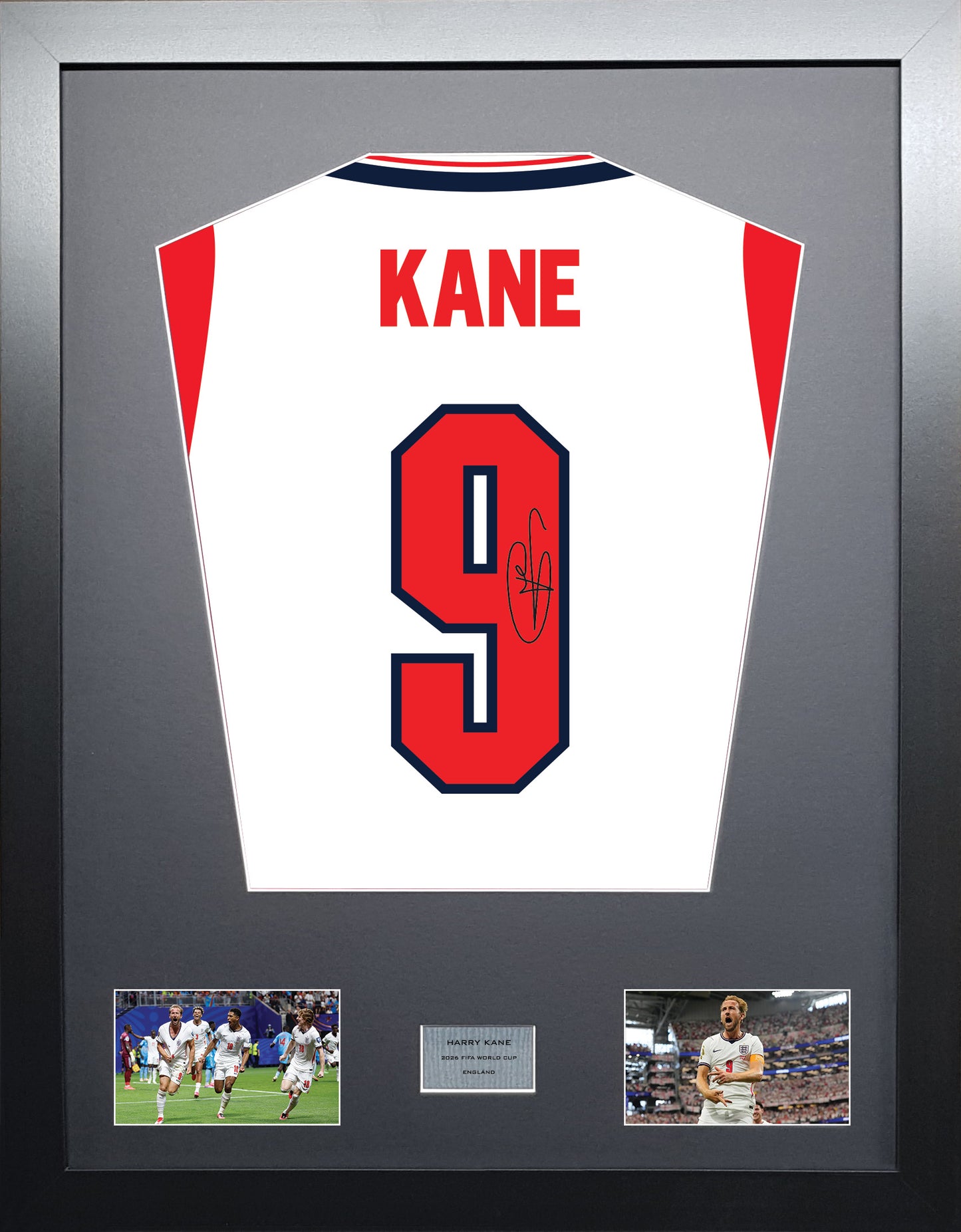 Harry Kane England World Cup 26 signed shirt frame