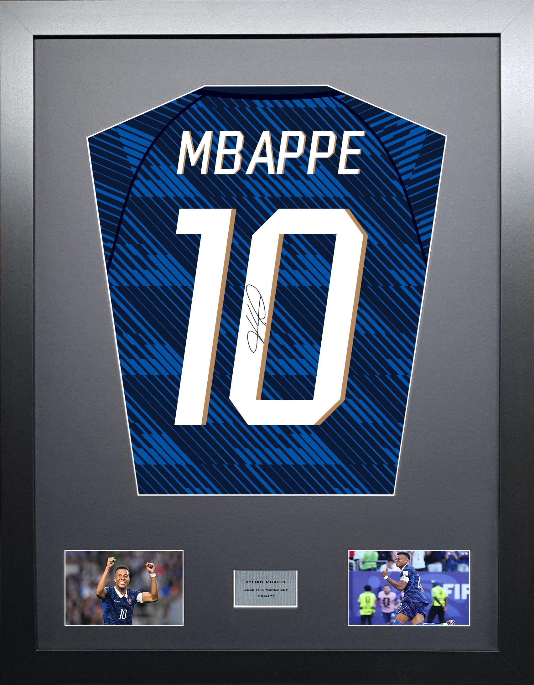 Kylian Mbappe France World Cup 26 signed shirt frame