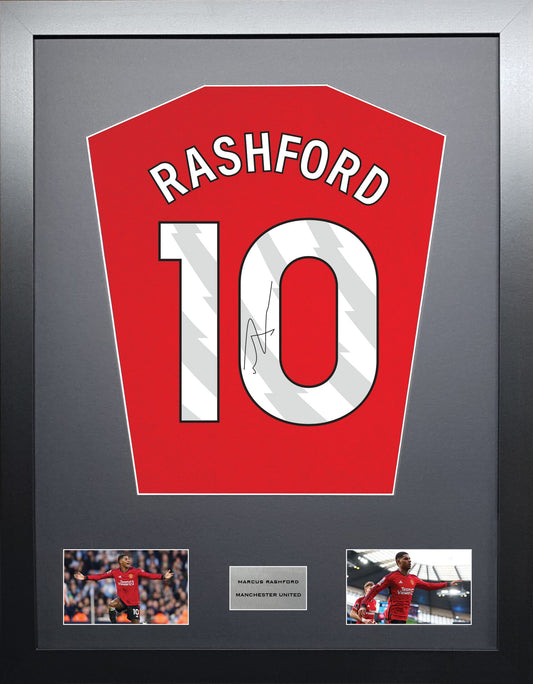 Marcus Rashford Manchester United signed shirt display 2024 season