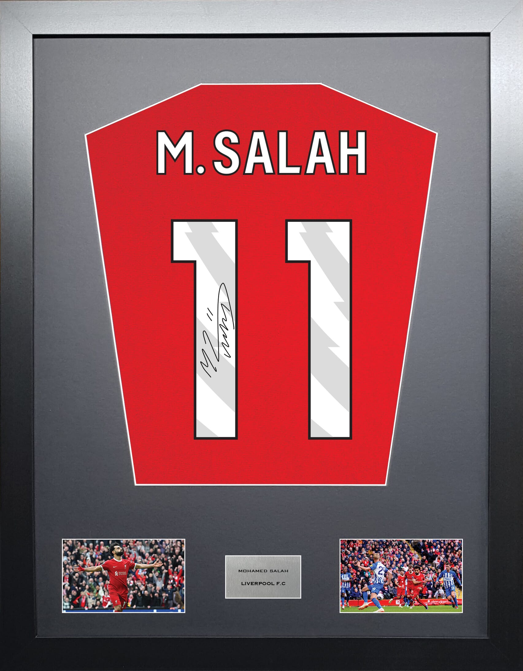 Mohamed Salah Liverpool signed shirt display 2024 season