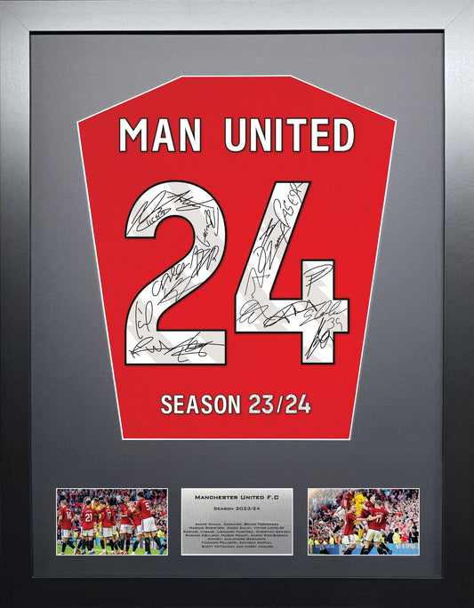 Manchester United 2024 Season Team Signed Shirt Frame