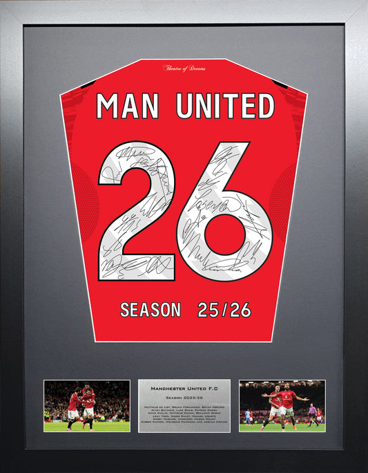 Manchester United 2026 Season Team signed Shirt Frame