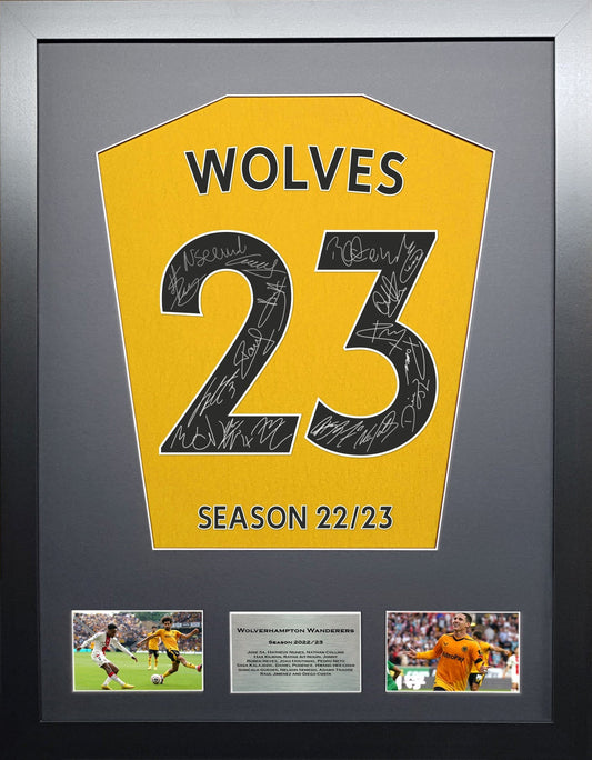 Wolverhampton Wanderers 2023 Season Team signed Shirt Frame