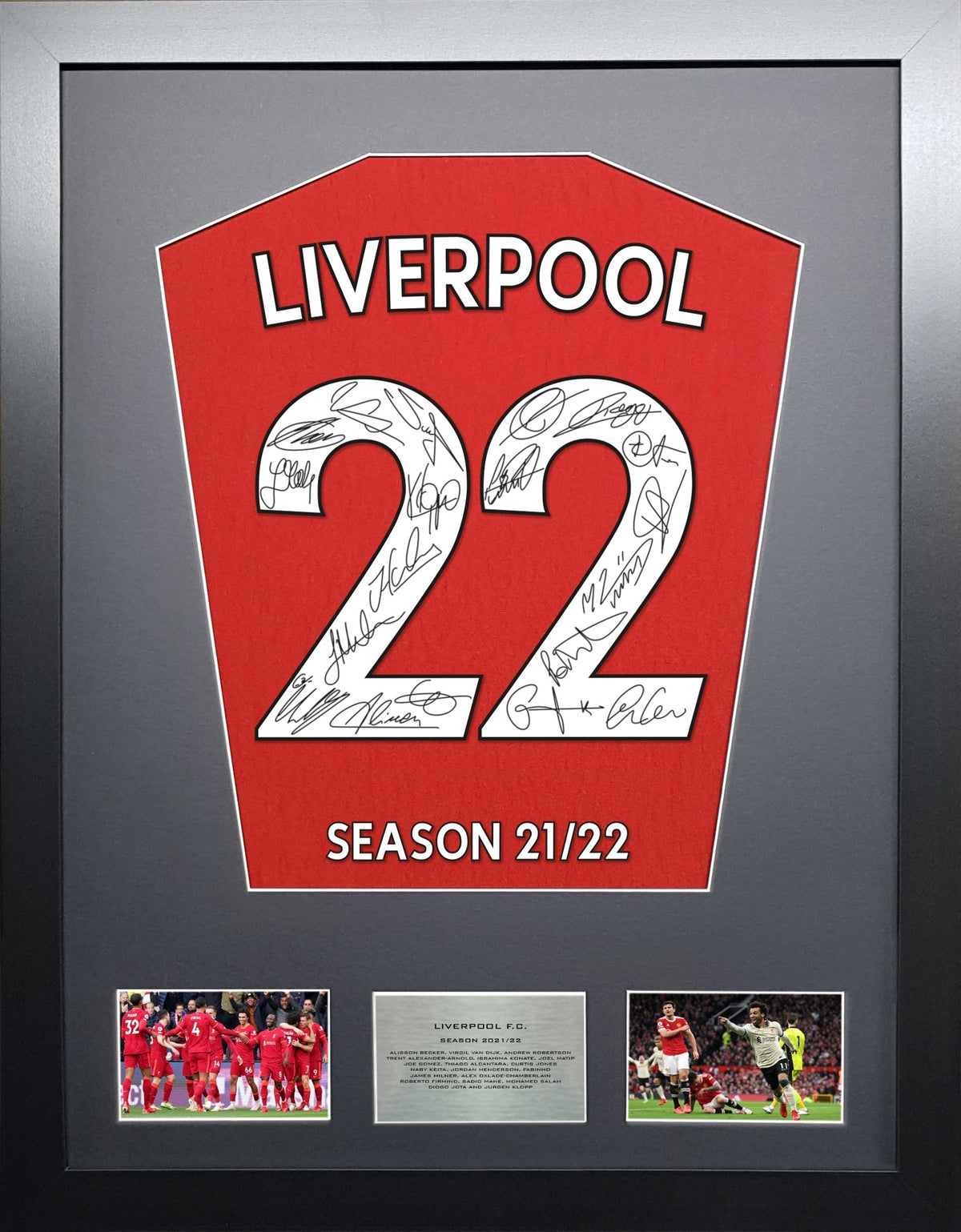Transparent Frame Liverpool Liverpool Team signed Premier League 2021/2022 Frame – The Frame Lab