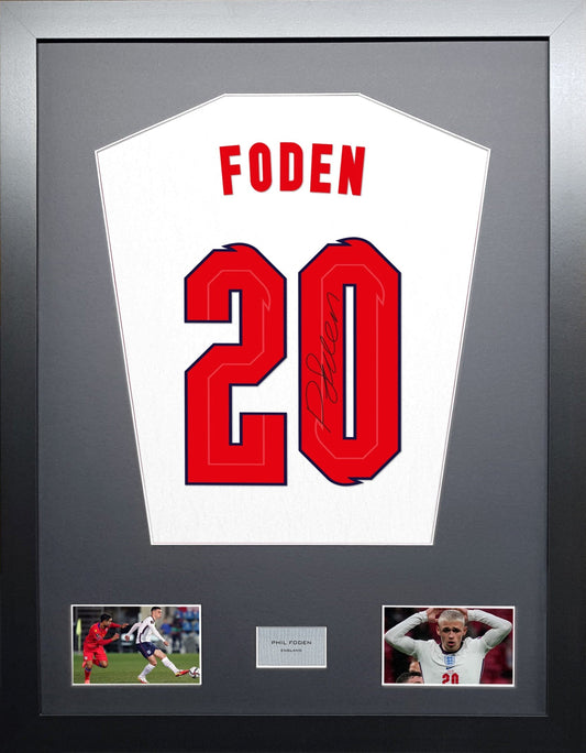 Phil Foden England signed shirt Frame