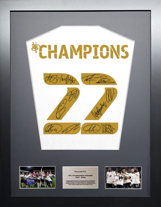 Fulham Team signed shirt Frame