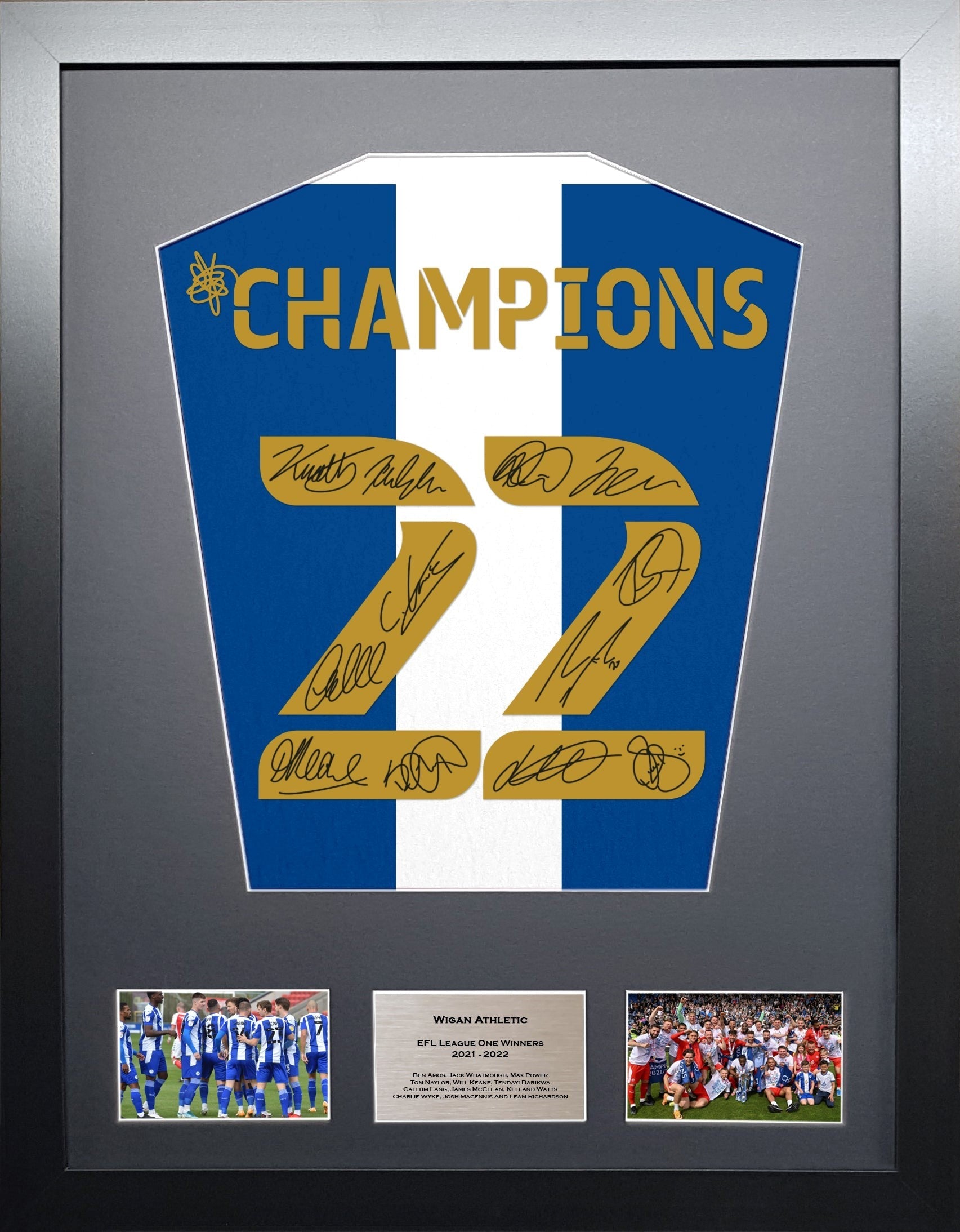 Wigan Athletic Team signed shirt Frame