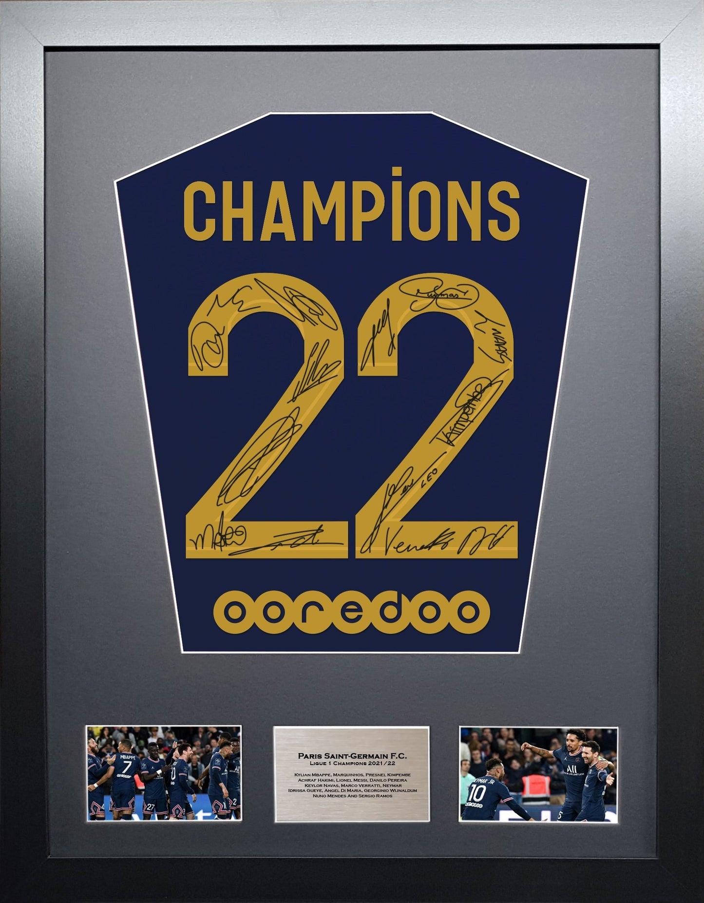 PSG Team signed Shirt Frame