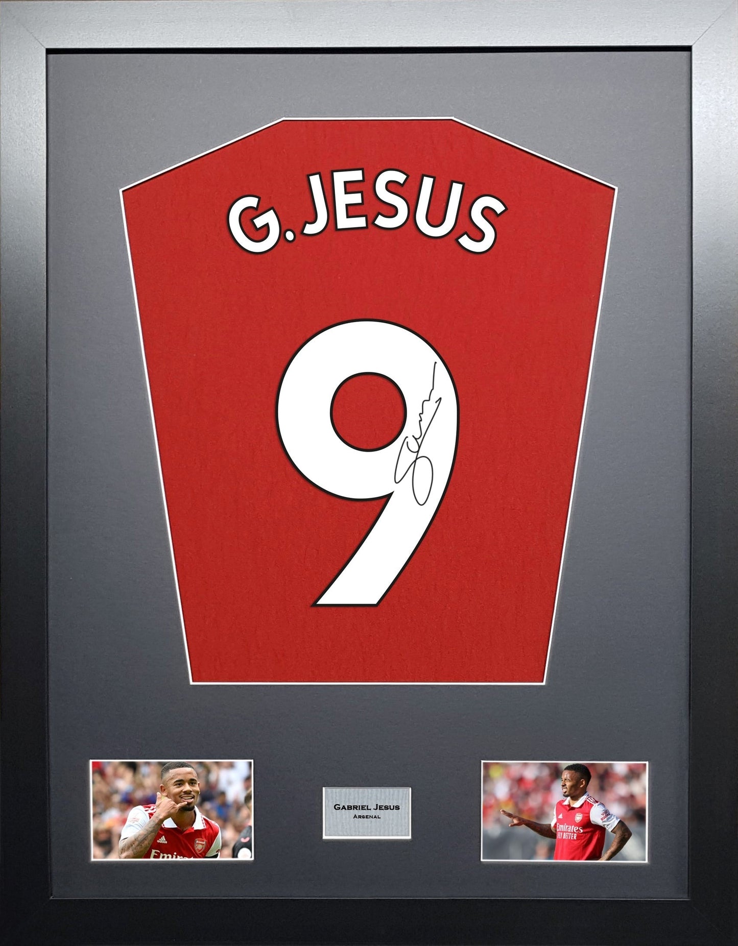 Gabriel Jesus Arsenal signed Shirt Frame