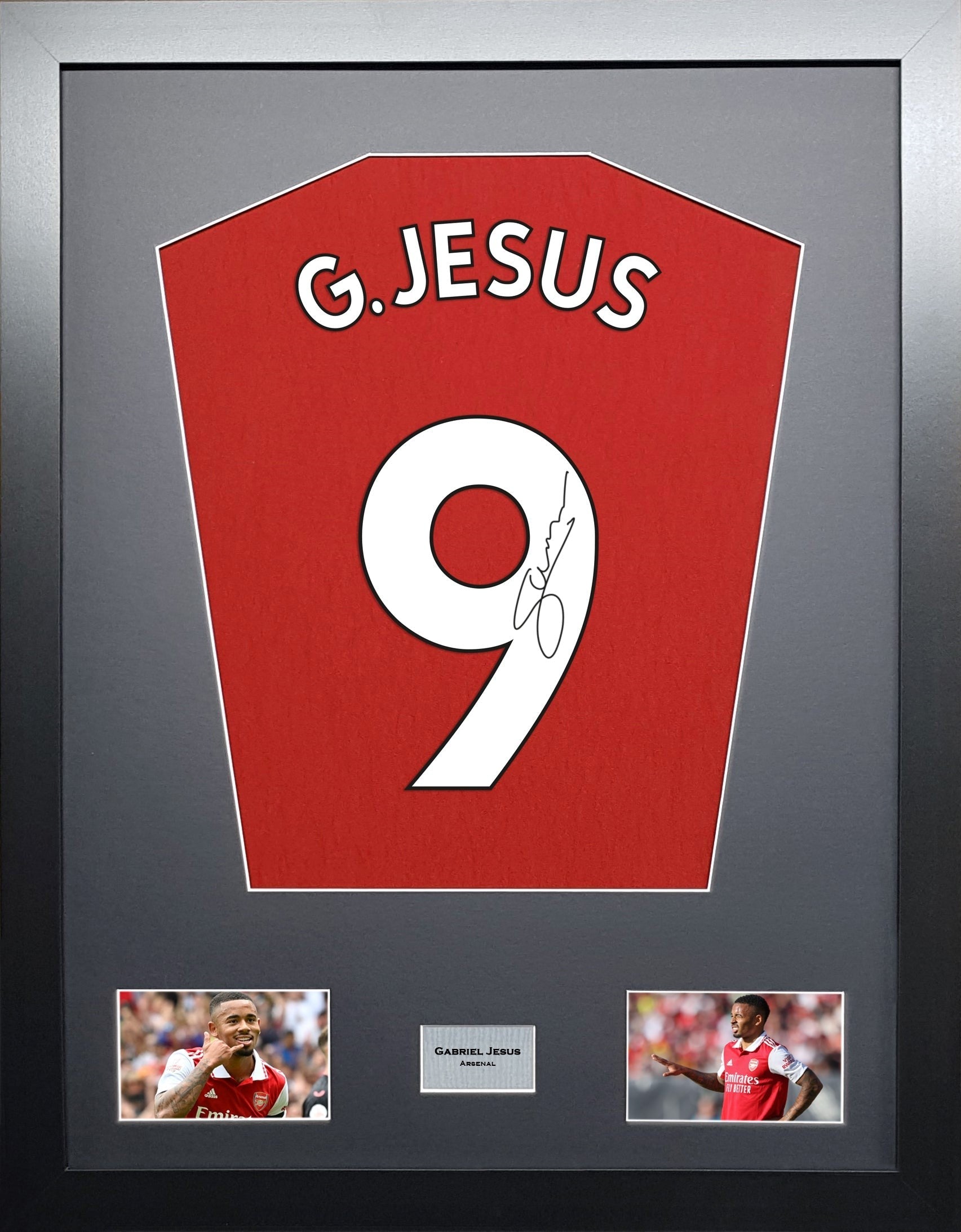 Gabriel Jesus Arsenal signed Shirt Frame