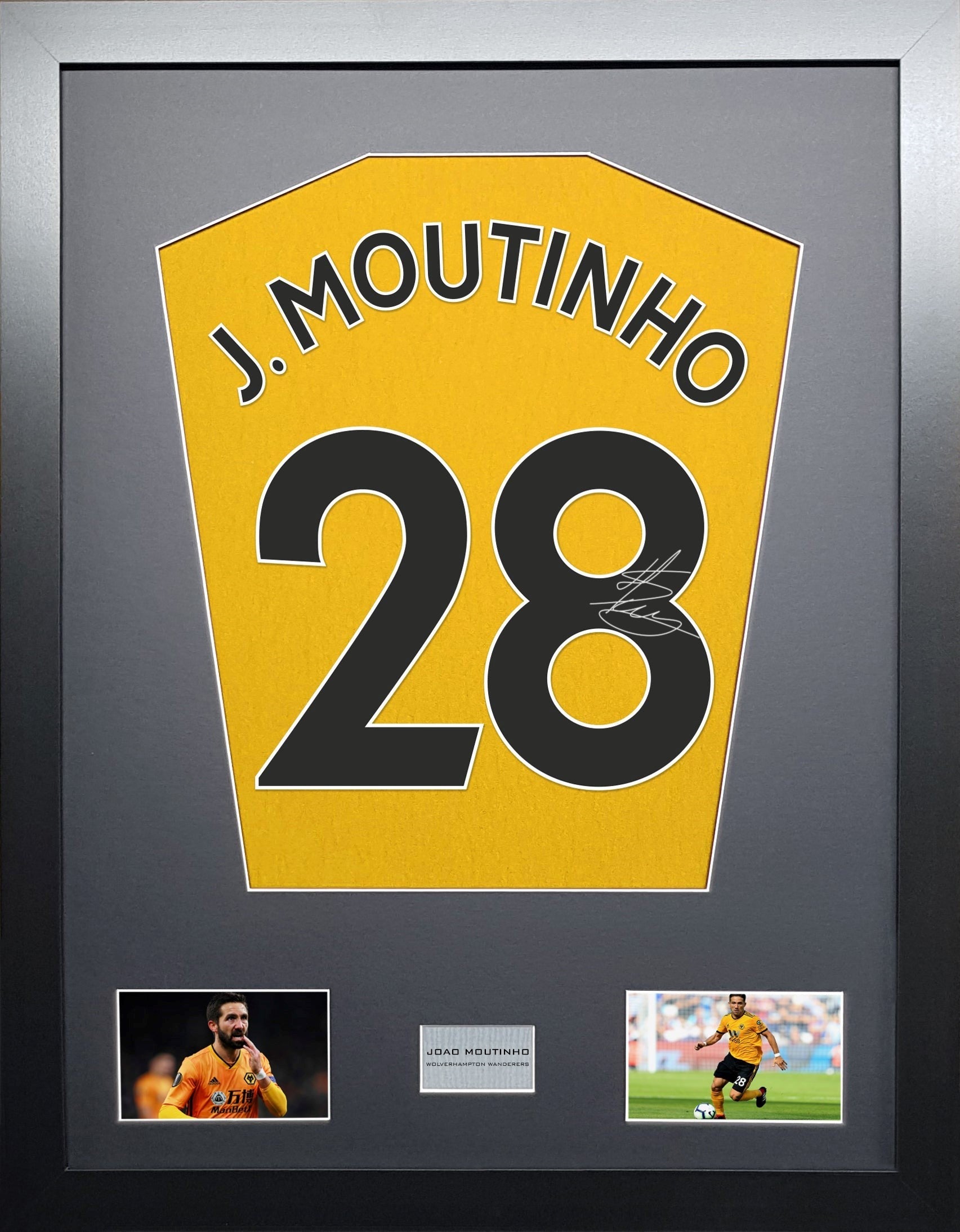 Joao Moutinho Wolverhampton Wanderers signed Shirt Frame