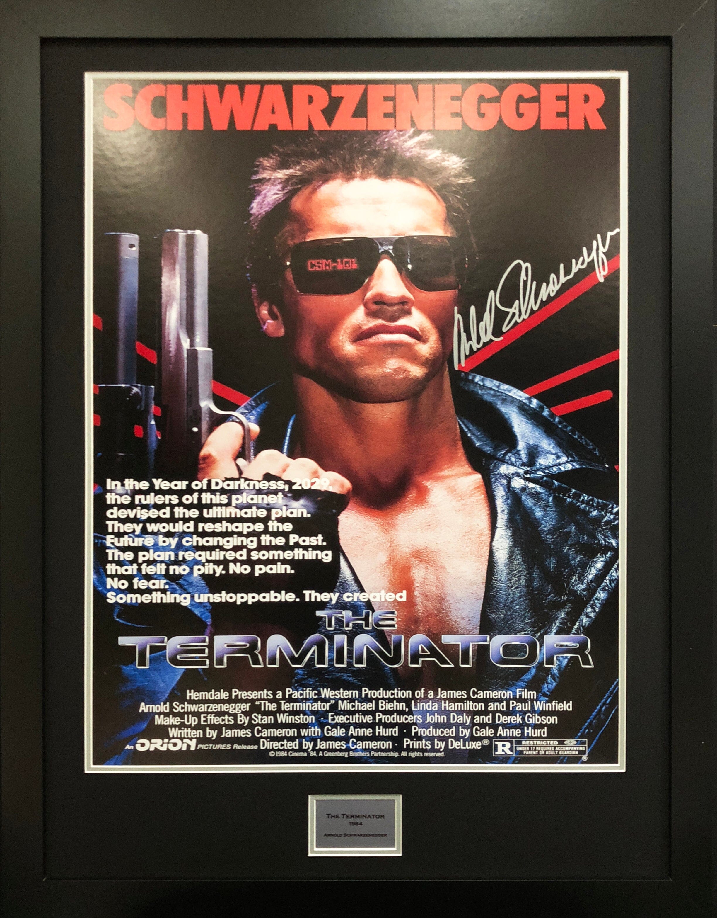 The Terminator Schwarzenegger Signed Movie Poster – The Frame Lab