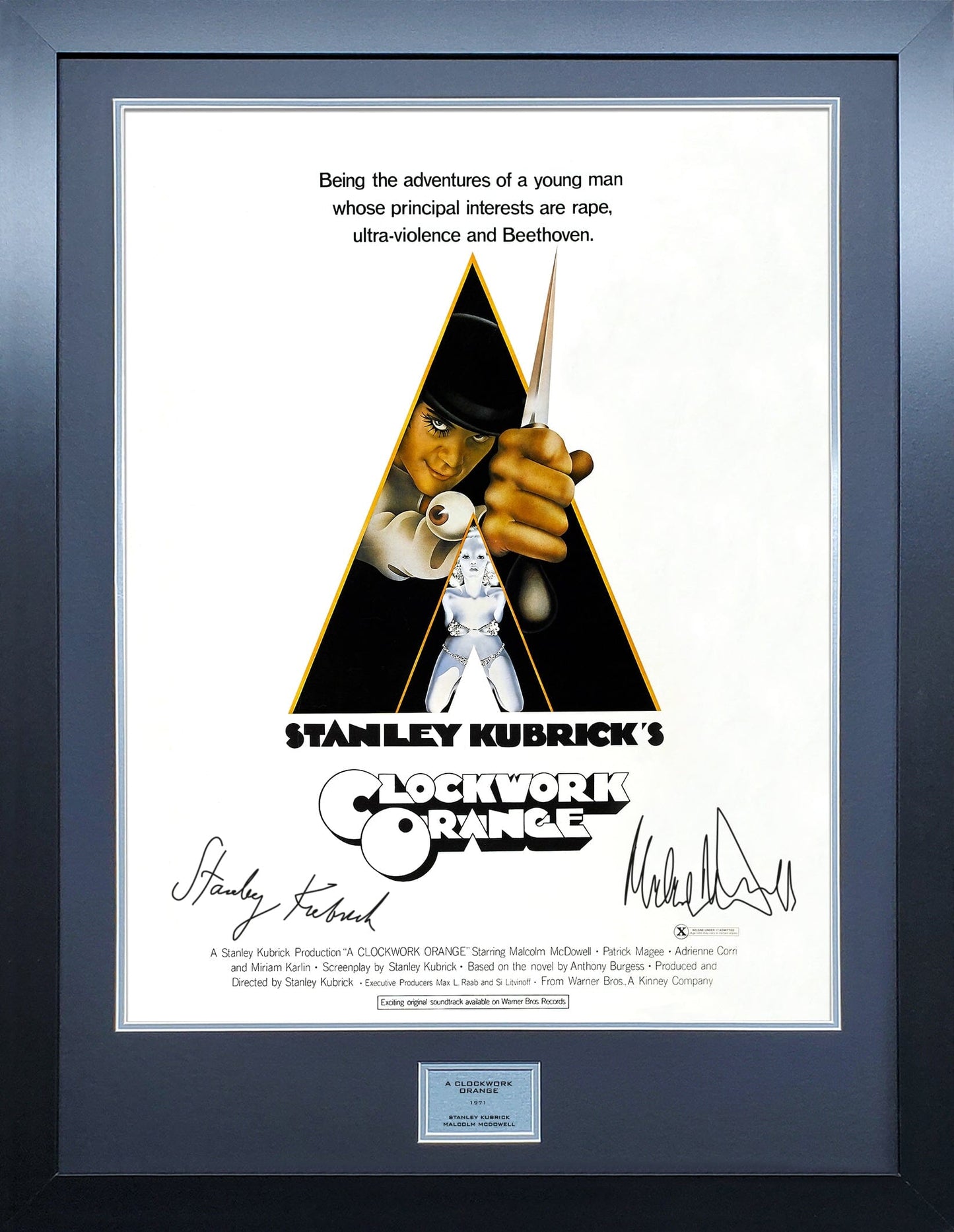 Clockwork Orange Signed Movie Poster 