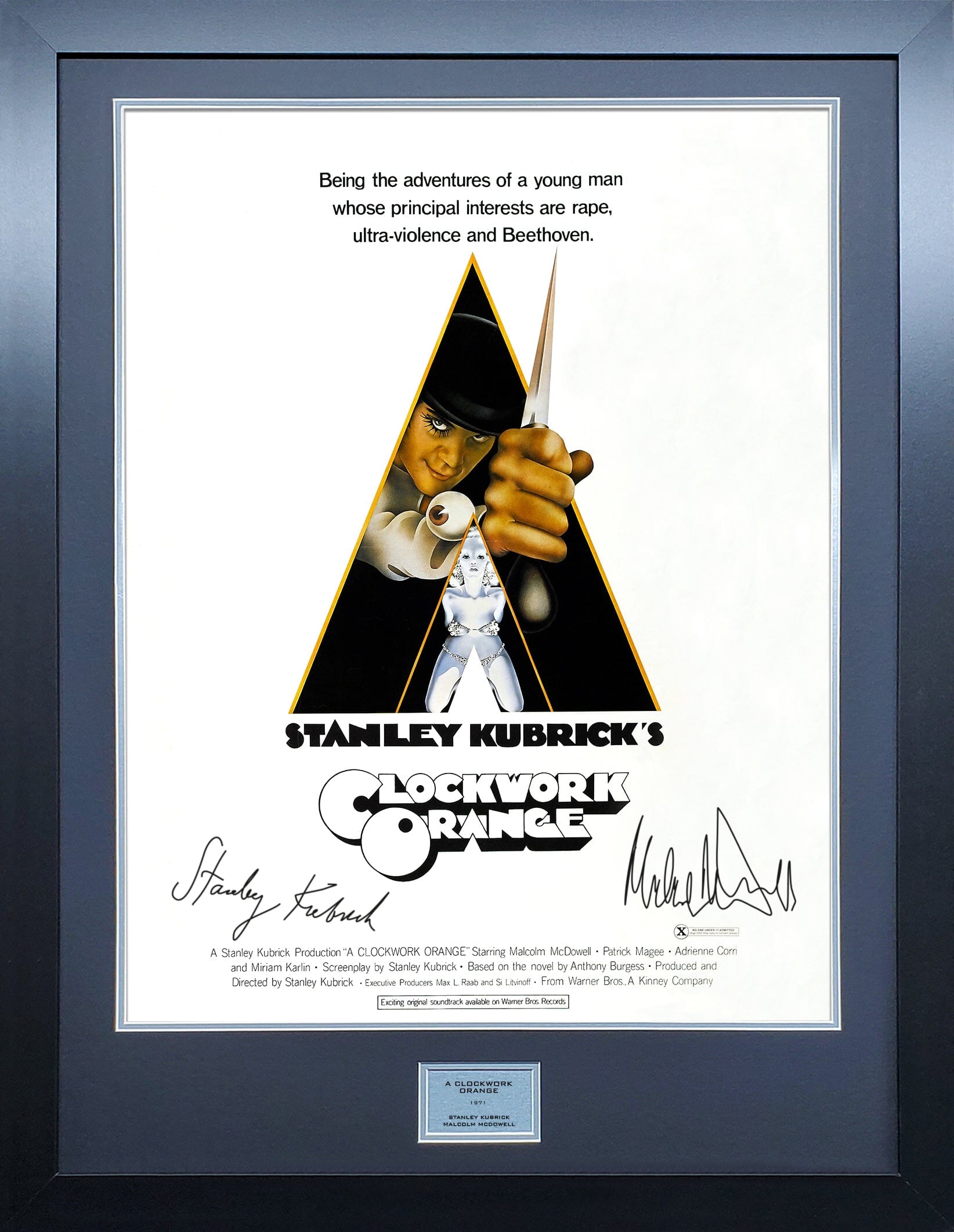 Clockwork Orange Signed Movie Poster 