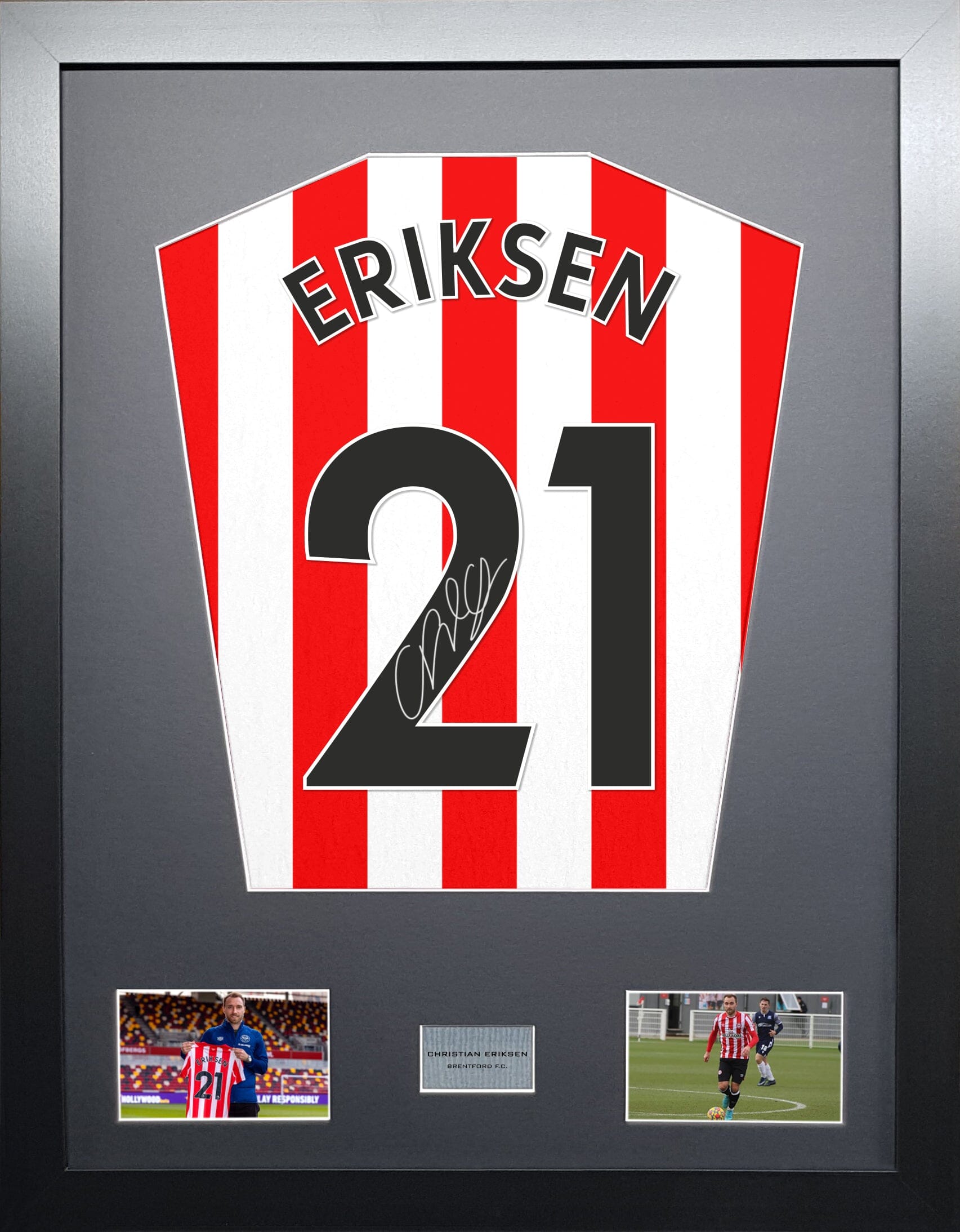 Christian Eriksen Brentford Signed Shirt Display 