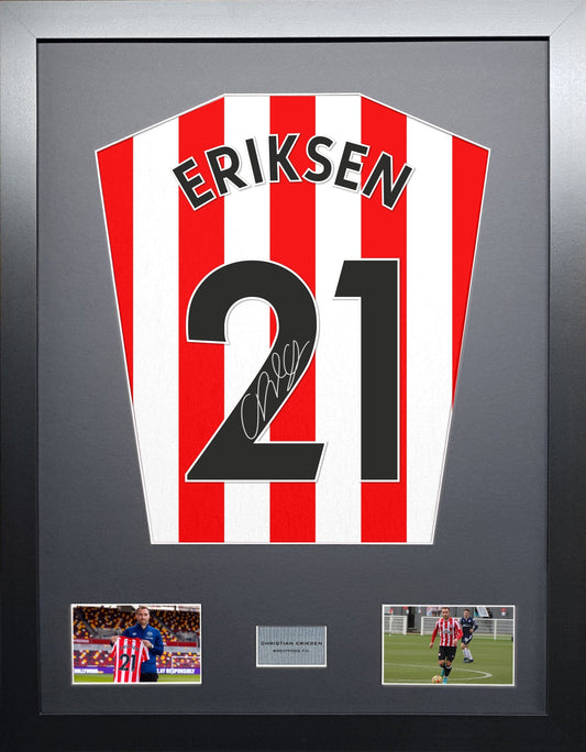 Christian Eriksen Brentford Signed Shirt Display 
