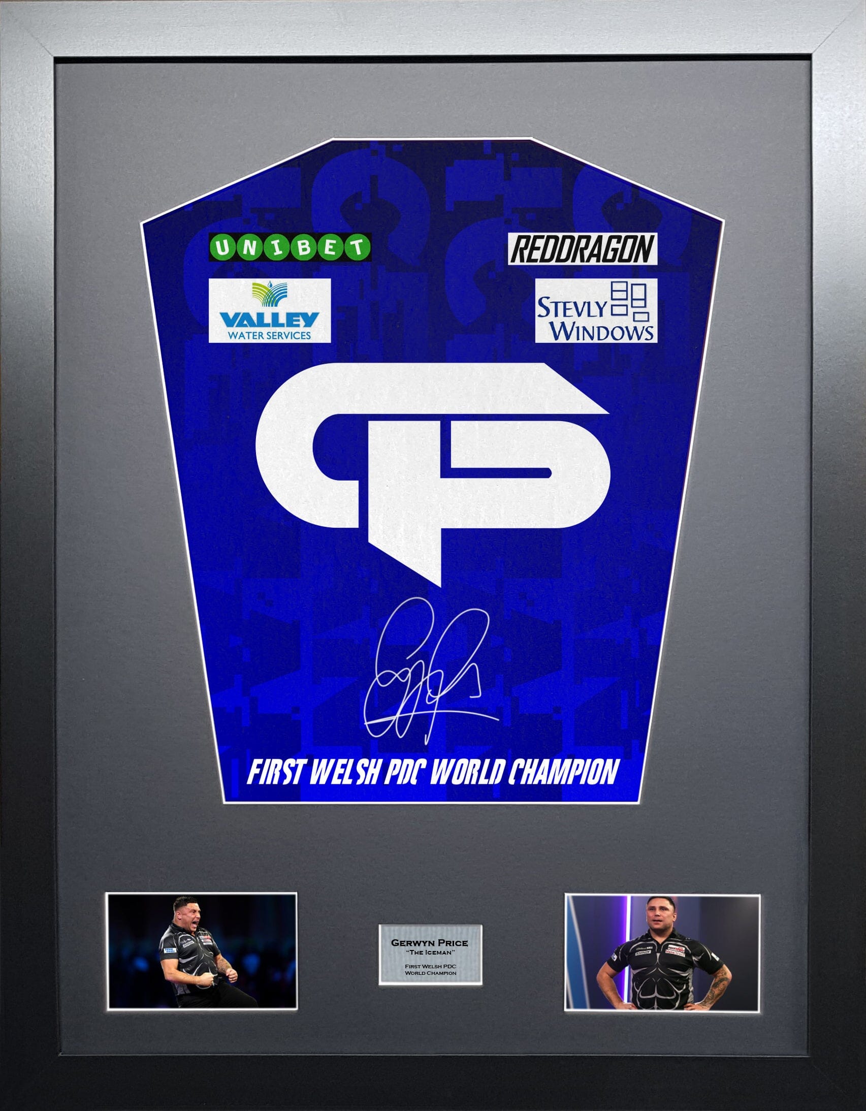 Gerwyn Price Signed Darts Shirt Display 