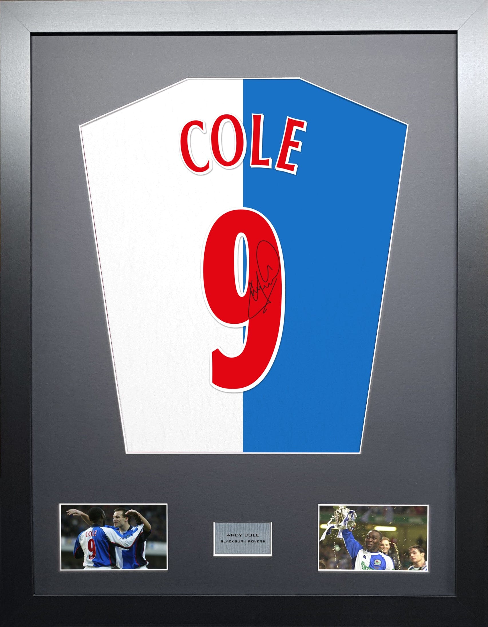Andy Cole Blackburn Signed Shirt Display 