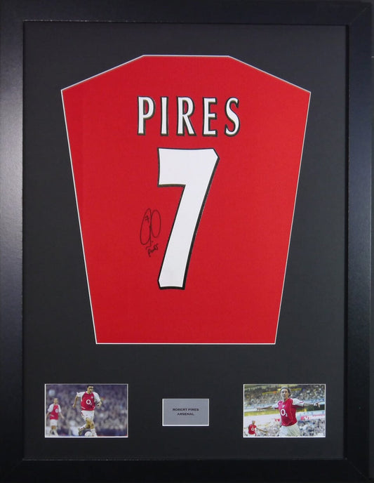 Robert Pires Arsenal Signed Shirt Display 