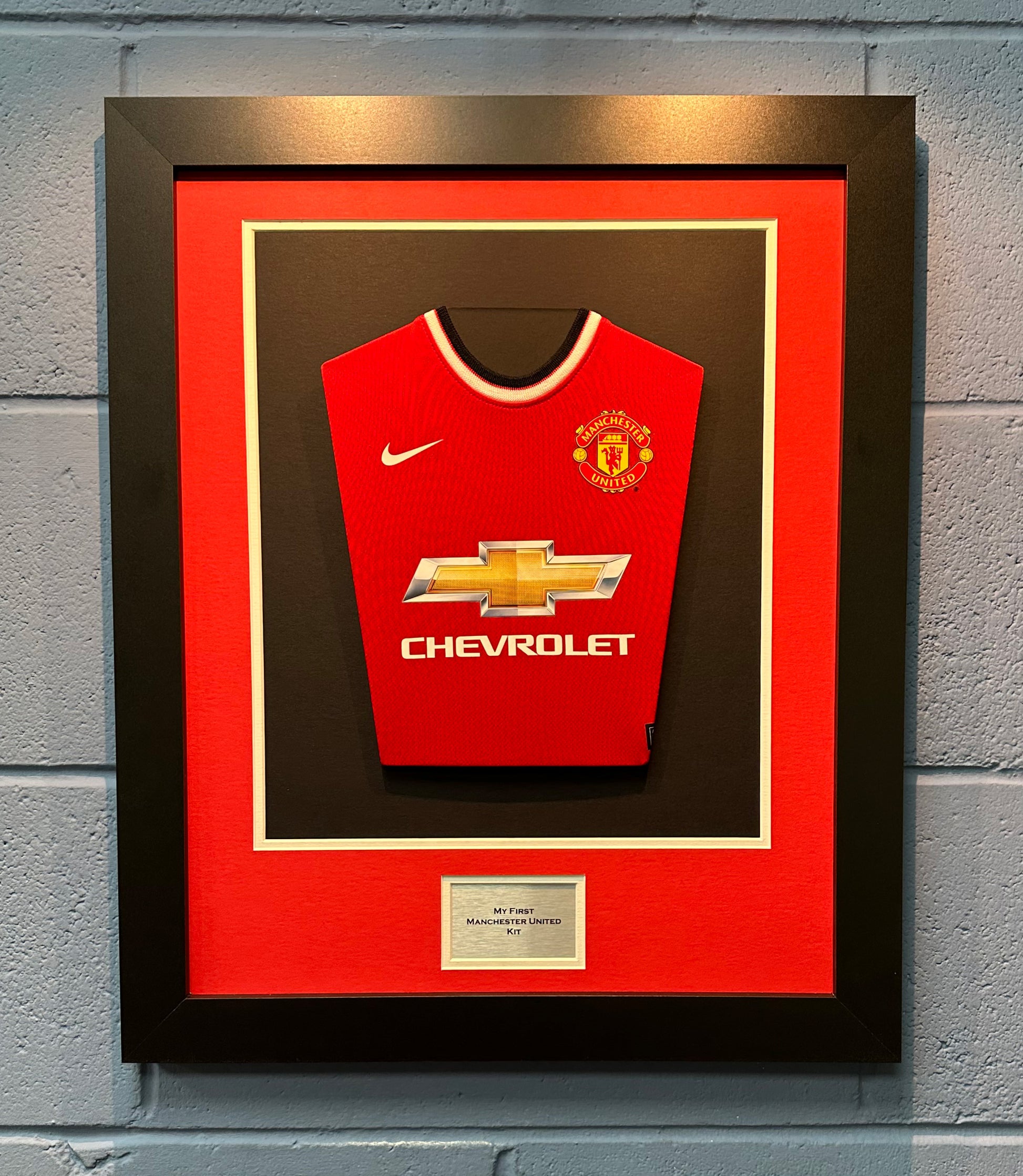 Babies DIY Football Shirt Framing Red and White with free personalised