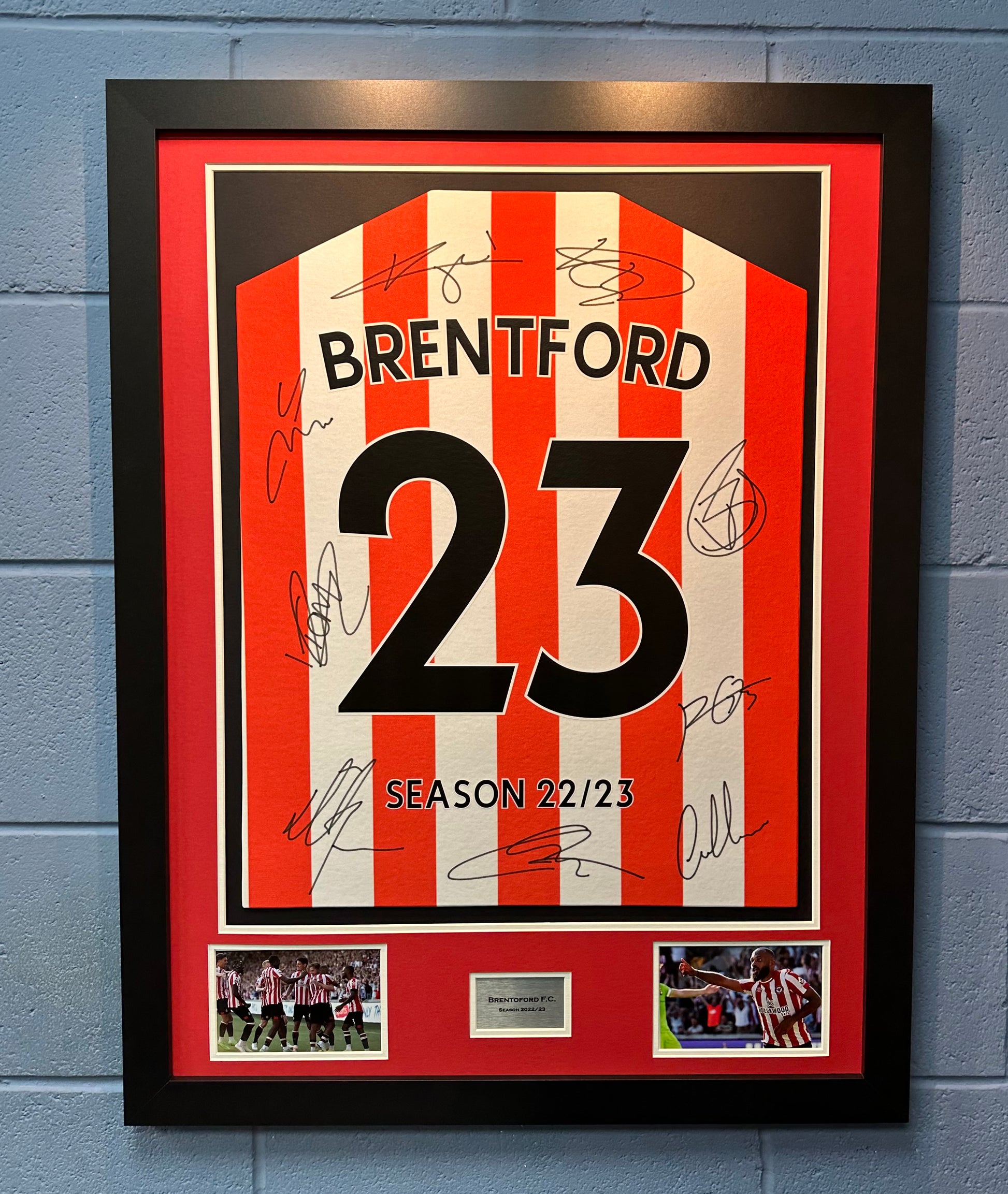 Football Shirt Framing Kit Red and White with free personalised