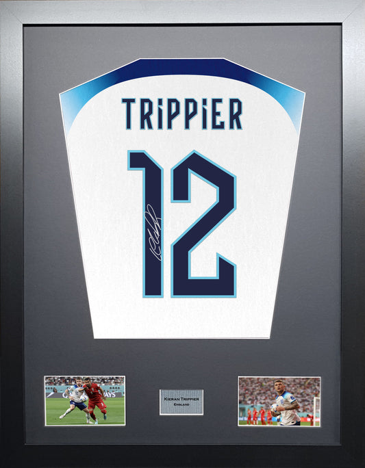 Kieran Trippier England World cup 22 signed Shirt Frame